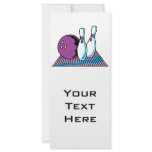 purple and blue bowling design rack card design