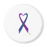 Purple And Blue Heart Shaped Awareness Ribbon magnets