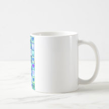 Purple and Blue Heart Squares Coffee Mugs