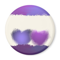 Purple and blue hearts - magnets