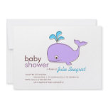Purple and Blue Whale Baby Shower Invitations