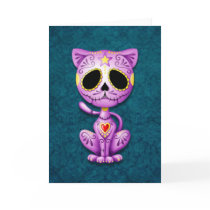 Purple and Blue Zombie Sugar Kitten Card