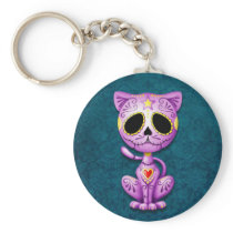 Purple and Blue Zombie Sugar Kitten Keychains