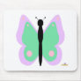 Purple And Cyan Butterfly Mouse Pad