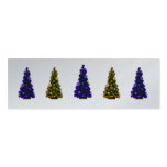 Purple and Gold Christmas Tree Slim Gift Tag Business Card Template