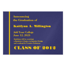 Purple and Gold College Grad Announcement