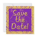 Purple and Gold Save the Date Cards Custom Invitation