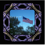 Purple and Gold Square Fractal Art Design Frame Photo Cutout