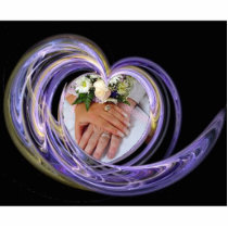 Purple and Gold Swirled Heart Fractal Art Frame