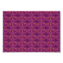 Purple and Gold Valentines Hearts Photo