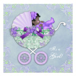 Purple and Green Baby Shower Invitations