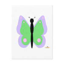 Purple And Green Butterfly Post Cards