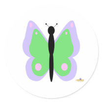 Purple And Green Butterfly Sticker