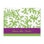 Purple and Green Floral Pattern postcards
