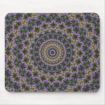 Purple and green lace circle fractal design mousepads