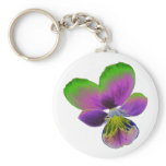 Purple and Green Pansy Keychain