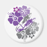 Purple and Grey Surf Boards Refrigerator Magnet