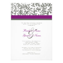Purple and Grey Wedding Invitation