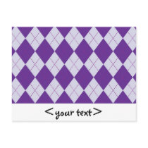 Purple and Light Purple Argyle Pattern Postcard