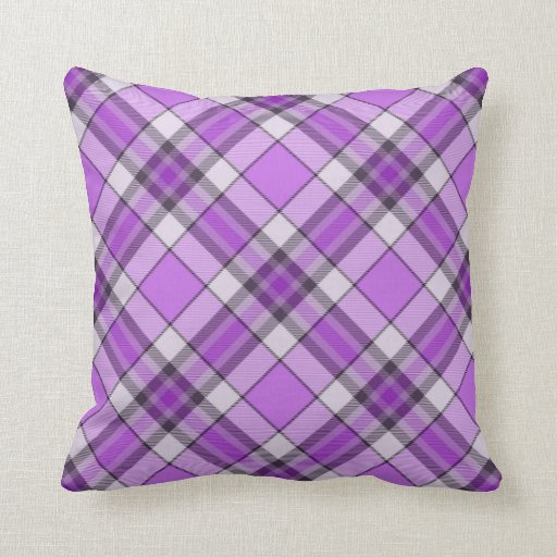 Purple And Lilac Tartan Cushion Pillows Zazzle