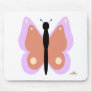Purple And Orange Butterfly Mouse Pad
