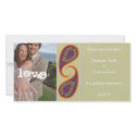 Purple and Orange Paisley Save the Date Your Photo photo cards