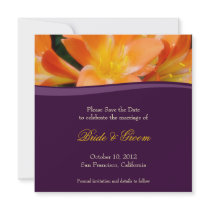 Purple and Orange Save the Date Invitation