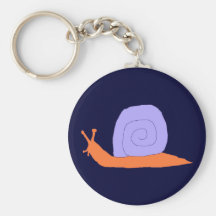 Purple and Orange Snail keychain