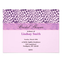 Purple and Pink Bridal Shower Invitation