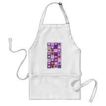 Purple and Pink Heart Squares Aprons