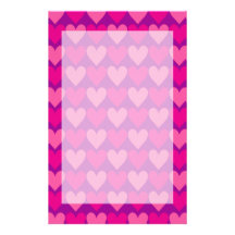 Purple and Pink Mod Hearts Stationery Design