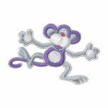 purple and pink monkey embroidered shirts