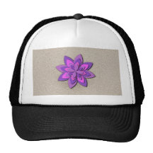 Purple and Pink Paper Flower Trucker Hat