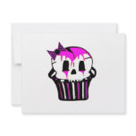 purple and pink skull cupcake invitations