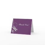 Purple and Silver Dragonfly Thank You cards