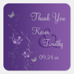 Purple and Silver Floral with Butterflies Sticker