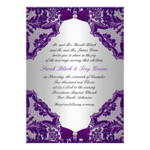 Purple and Silver Wedding Invitation