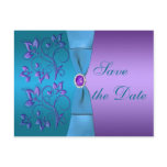 Purple and Turquoise Floral Save the Date