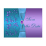 Purple and Turquoise Floral Save the Date