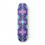 Purple and Turquoise Hippy Fractal Pattern skateboards