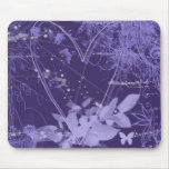 Purple and violet abstract heart mousepad