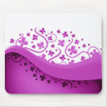 Purple and White Abstract Butterflies mousepads