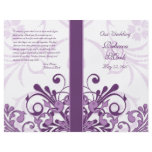 Purple and White Abstract Floral Wedding Program flyers