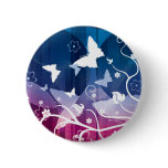 Purple and White Butterfly and Flower Silhouette B buttons