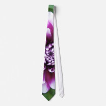 Purple and White Dahlia Neck Tie