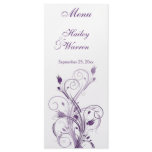 Purple and White Floral Menu Card rack cards