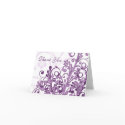 Purple and White Floral Wedding Thank You Card