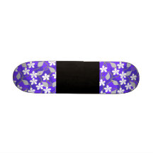 Purple and White Flowers. Floral Pattern. Skate Decks