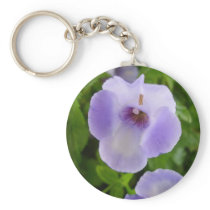 Purple and White Flowers Keychain