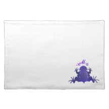 Purple and White Horned Frog Placemat